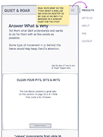 Quiet & Roar Landing Page Wireframe Thumbnail